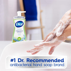 Dial Antibacterial Defense foaming hand soap label showcases compact packaging and pear fragrance.