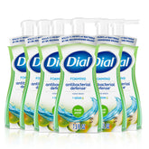 Dial Antibacterial Defense foaming hand soap pump demonstrates dense lather for thorough cleansing.