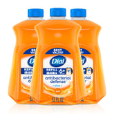 Dial Antibacterial Gold bottle closeup with aloe formula and rich lather.