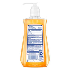 Dial antimicrobial liquid soap label closeup showing Triclosan and refreshing scent.