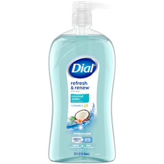 Dial Refresh & Renew Coconut Water bottle seen from the side for a crisp morning cleanse