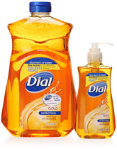 Dial Gold antibacterial liquid soap pump bottle for daily moisturizing hand cleansing.