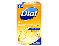 Dial Gold antibacterial soap bar close-up highlights rich color and smooth texture.