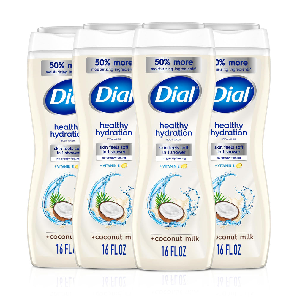 Dial Healthy Hydration coconut milk bottle promotes nourishing hydration.