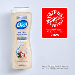 Dial Healthy Hydration hands lather highlights refreshed skin