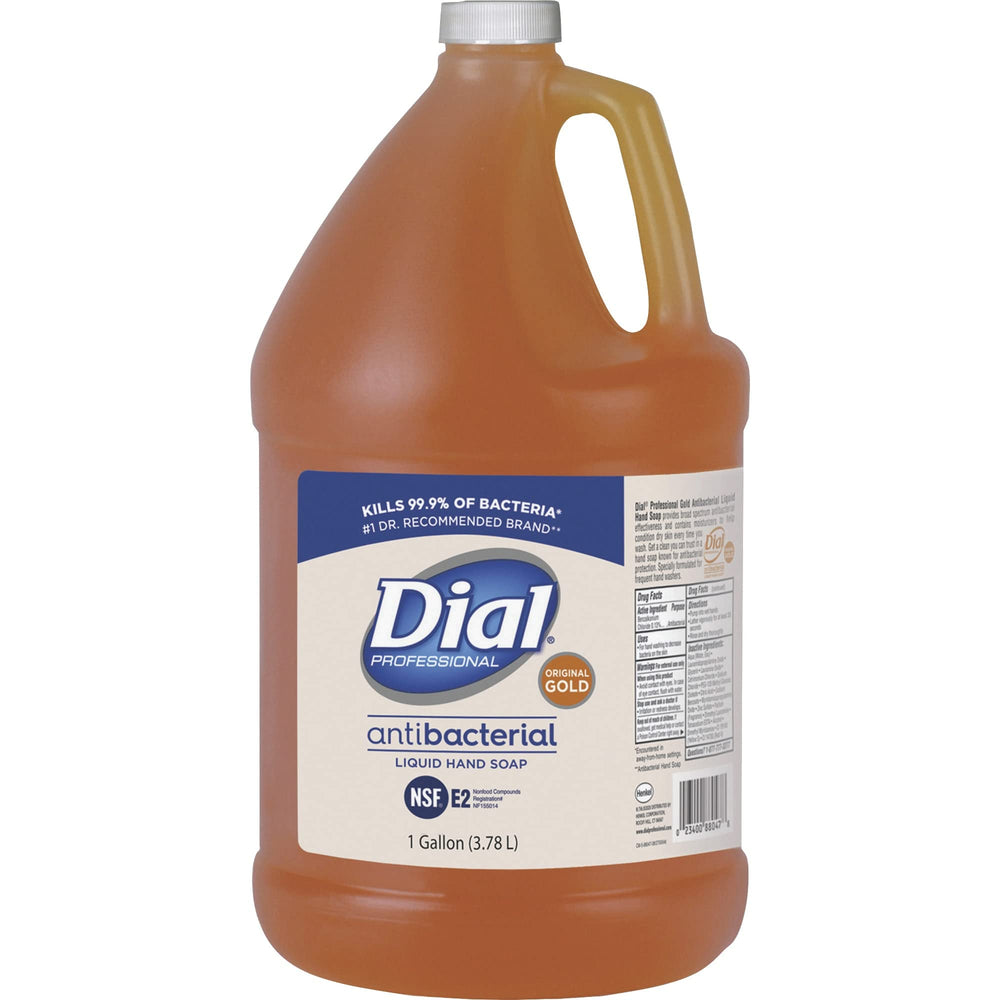 Dial Liquid Hand Soap 1gal bottle with pump demonstrates easy dispensing for professional settings