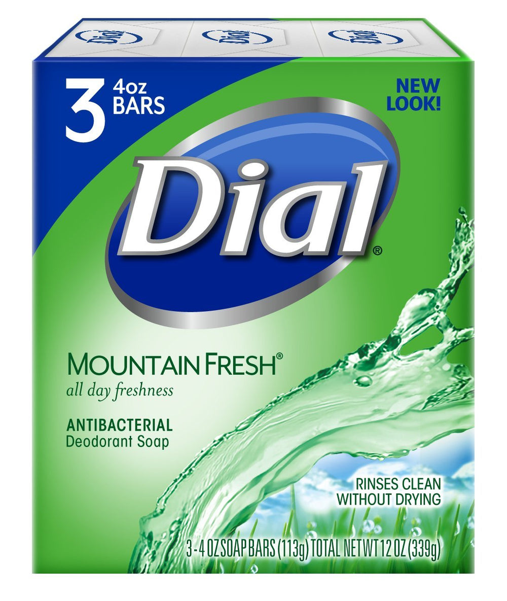 Dial Mountain Fresh bar soap pack with three bars for lasting freshness.