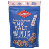 Diamond of California Himalayan Pink Salt Walnut Snack 4oz bag front, ready-to-eat protein snack.
