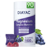 DIAYAC Magnesium Complex Gummies bottle showing 90 chews for daily use