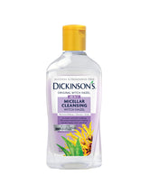 Dickinson's micellar witch hazel bottle front view for gentle makeup removal.