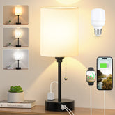 Dicoool bedside lamp with 3-color temps and USB ports for easy device charging.