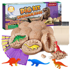 DIDUBUY Easter Dino Eggs Pack showing 12 eggs for hands-on excavation and imagination