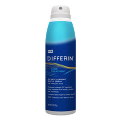 Differin Acne-Clearing Body Spray applied to the back for even coverage on hard-to-reach areas.