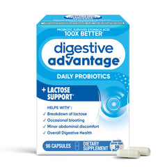Digestive Advantage Lactose Defense capsules box, packaging for lactose digestion support