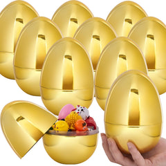 Digwry jumbo gold Easter egg 6in shines for eye-catching Easter hunts.