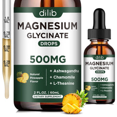 dilib magnesium glycinate liquid drops bottle ready for daily stress support