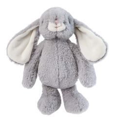 DILLY DUDU gray bunny plush ears and face, with floppy ears and friendly expression.