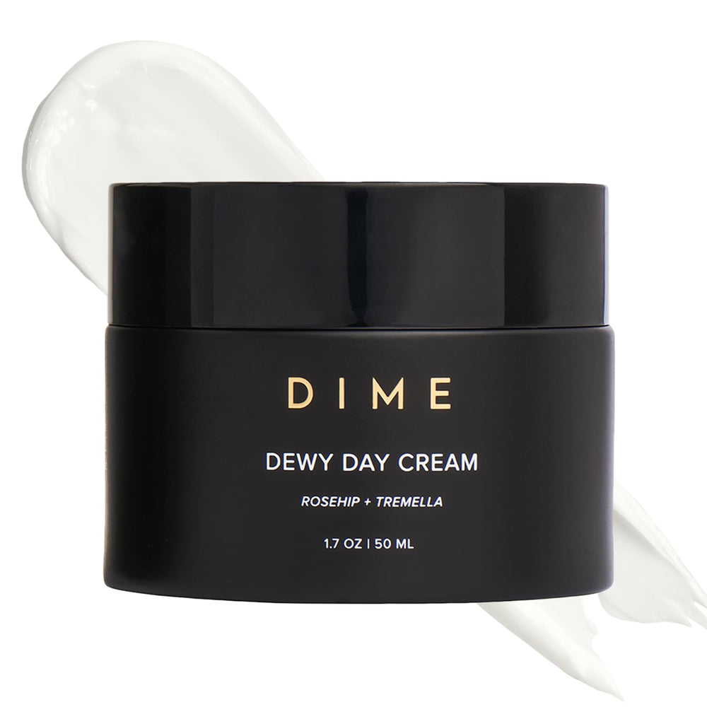 DIME Beauty Dewy Day Cream bottle showcasing hydration on a clean surface.