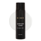 DIME Super Skin Toner bottle on a vanity showing alcohol-free hydration for daily care