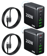 Dimiway 2-pack 200W USB-C charger with foldable plug for travel convenience