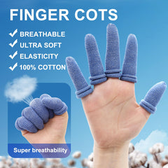 Dimora finger cots breathable cotton fabric blue for comfortable wear.