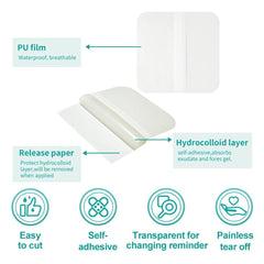 Dimora hydrocolloid dressing 4x4 can be cut to fit irregular shapes.