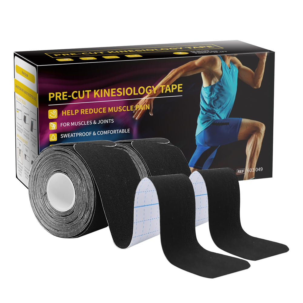 Dimora kinesiology tape with two precut rolls, ready for on-the-go athletic use.