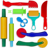 DIMROM rolling tool in nine-piece set for precise shaping during kids' play