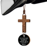 DINIZON cross car mirror hanger with daily verse scan feature