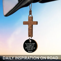 Easy-to-hang, durable cross pendant by DINIZON for cars