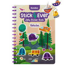 DINO MINI Stick4Ever jelly sticker book cover, durable for travel and play.