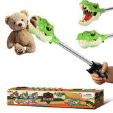 DINOBROS dinosaur pincher toy, T-Rex head close-up for imaginative play and grabbing practice.