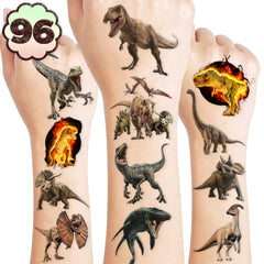 Dinosaur Tattoos sheet with perforations for quick party favors