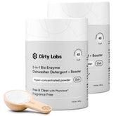 Dirty Labs dishwasher detergent packaging with fragrance-free formula