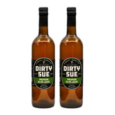 Dirty Sue olive juice bottle pouring for a premium dirty martini