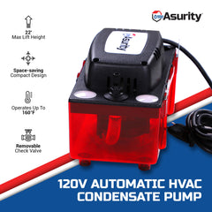 Diversitech Asurity Ultracp-22 22ft lift allows attic or basement drainage