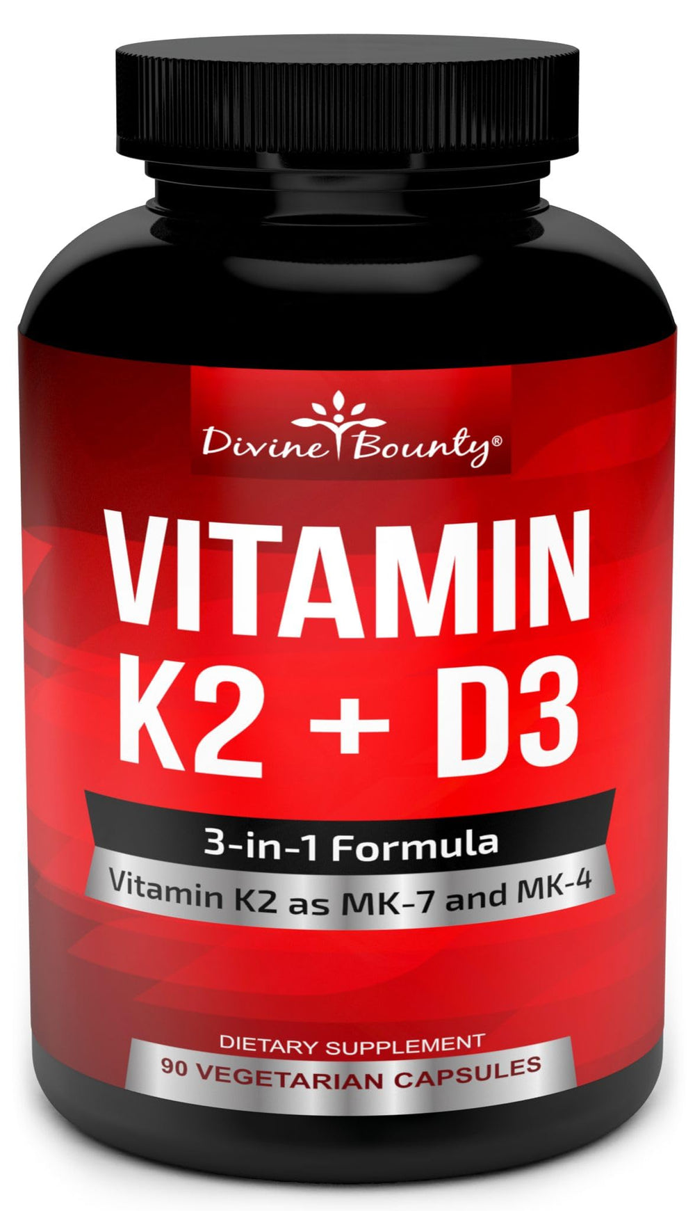 Divine Bounty bottle displaying 3-in-1 formula for bone and heart support.