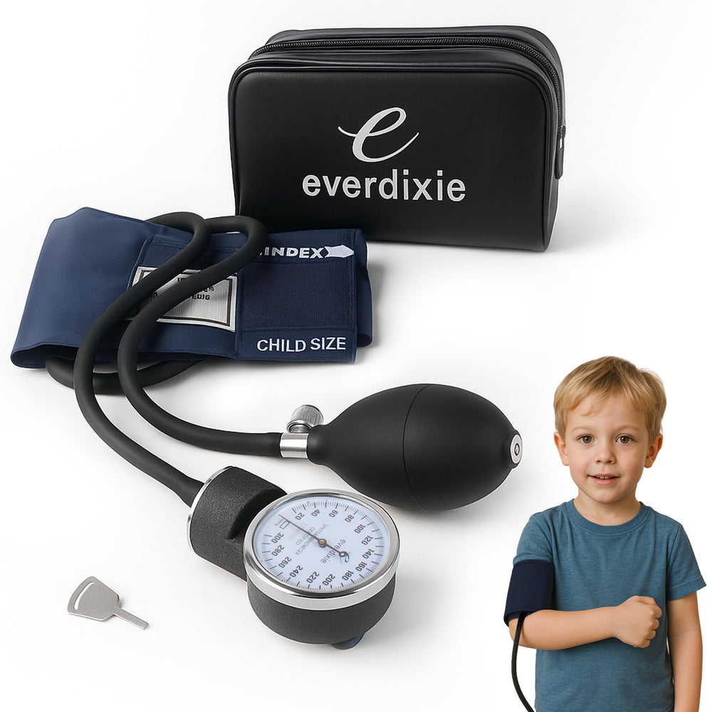 Dixie EMS pediatric cuff on a small arm for accurate readings
