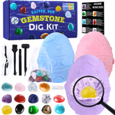 DIYDEC Easter Egg Dig Kit inside view reveals hidden gemstones for kids' curiosity