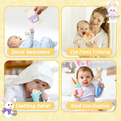 DIYDEC cake-design egg teether provides colorful, comforting chewing moments