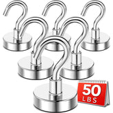 DIYMAG magnetic hooks hold 50 lbs for cargo hanging in kitchen, garage, or classroom