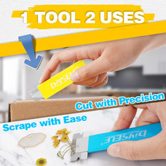 DIYSELF high carbon steel blades deliver clean cuts on cardboard and plastics.