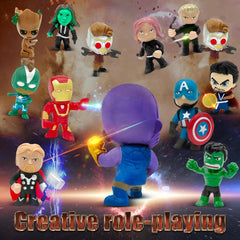 DLOCVN mini superhero toys—packaging display ready for gifting.