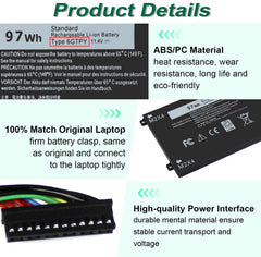 DMKAOLLK 97Wh 6GTPY battery for Dell Precision 5520, efficient performance on creative projects