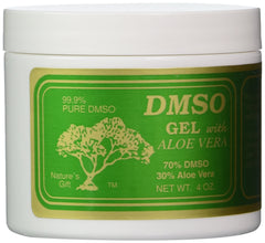 DMSO Gel with Aloe Vera bottle front, smooth skin application.