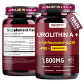 DNCDTYY Urolithin A + NAD liposomal capsules bottle for convenient daily dose.