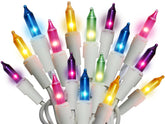 Dobar Holiday Pride Easter lights with multicolor bulbs on white wire illuminate outdoor spaces