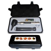 Doctor Mom LED Pocket Pro otoscope front view showcases durable aluminum body for home checks.