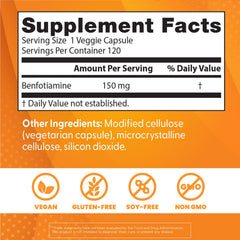 Doctor's Best Benfotiamine label detail showcases non-GMO claim