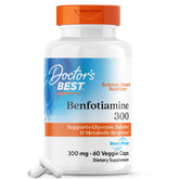 Doctor's Best Benfotiamine 300 mg bottle supports healthy glucose metabolism.